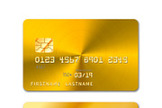 Golden realistic credit card