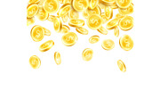 Golden coin rain 3d poster for success design