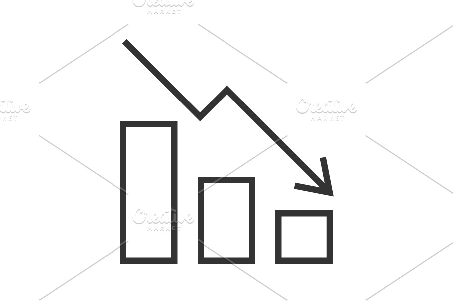 Falling chart icon in Graphics - product preview 8