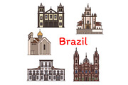 Brazilian travel landmark of Rio de Janeiro icon