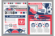 Soccer sport stadium poster of football sport game