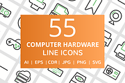 55 Computer & Hardware Line Icons