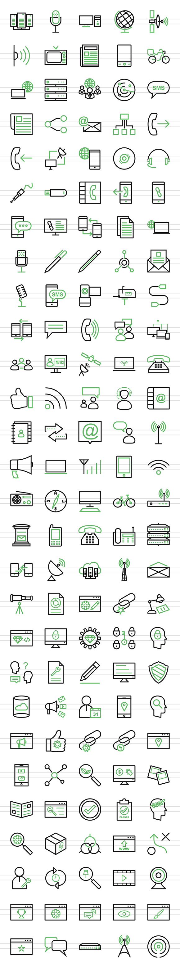140 IT & Communication Line Icons in Graphics - product preview 4
