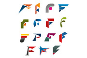 Business corporate identity symbol of letter F