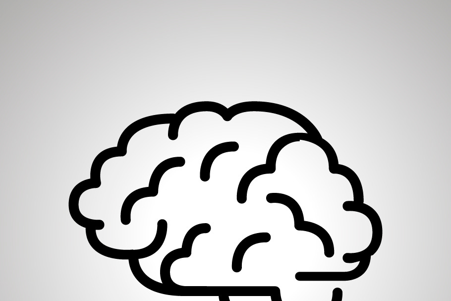 Simple black human brain icon in Graphics - product preview 8