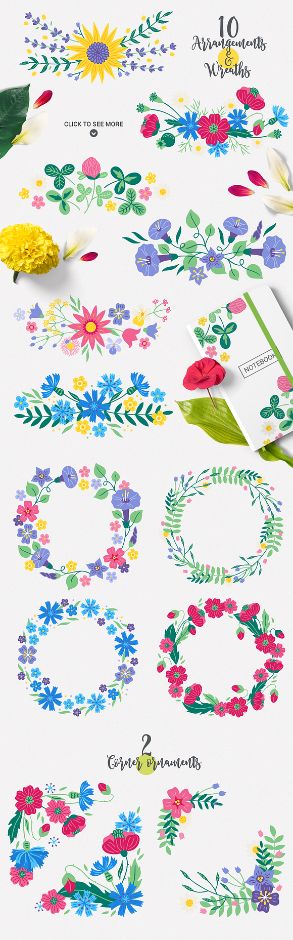 Floral Meadow Kit in Illustrations - product preview 1