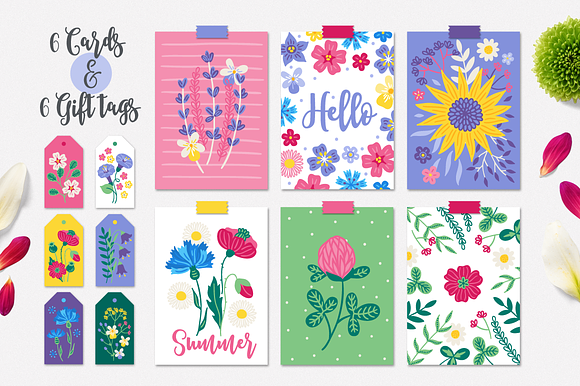 Floral Meadow Kit in Illustrations - product preview 2
