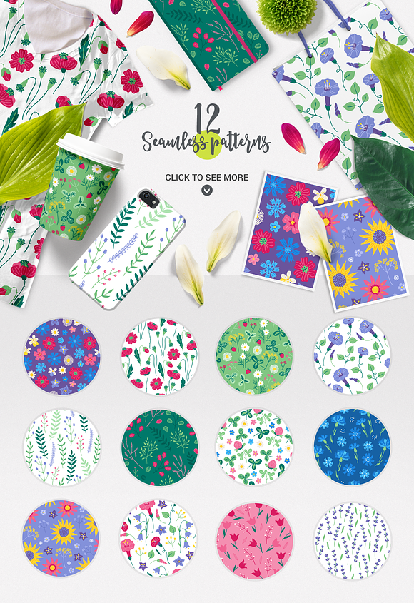 Floral Meadow Kit in Illustrations - product preview 4