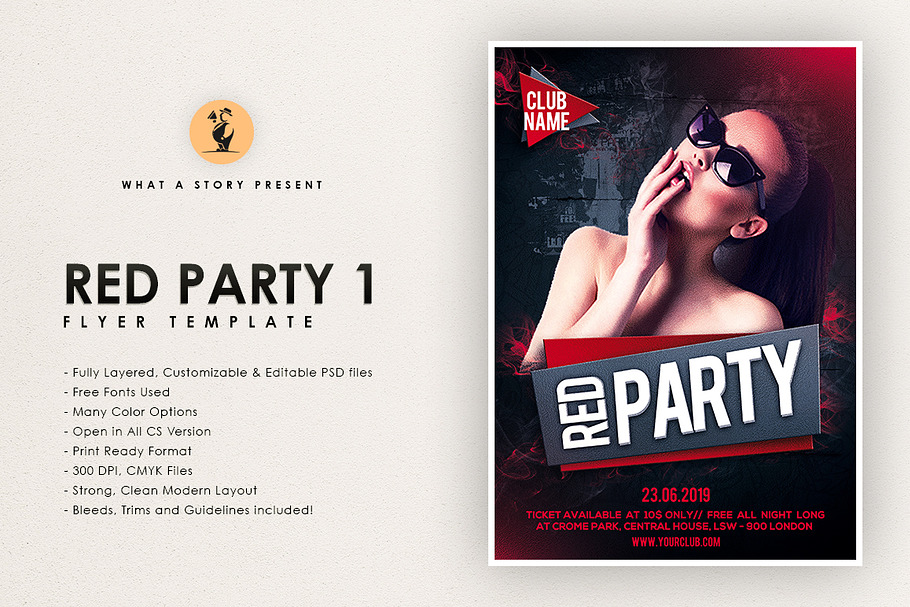 Red Party 1 in Flyer Templates - product preview 8