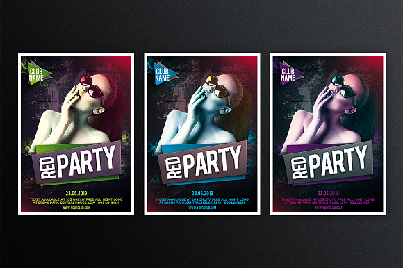 Red Party 1 in Flyer Templates - product preview 2