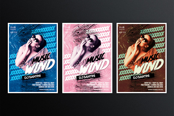 Music Wind 1 in Flyer Templates - product preview 2