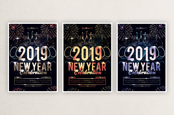 2019 New Year in Flyer Templates - product preview 1