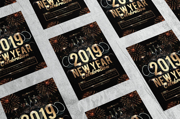 2019 New Year in Flyer Templates - product preview 3
