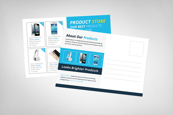 Products Postcard Template in Postcard Templates - product preview 1