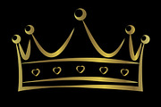 A hand drawn golden crown 