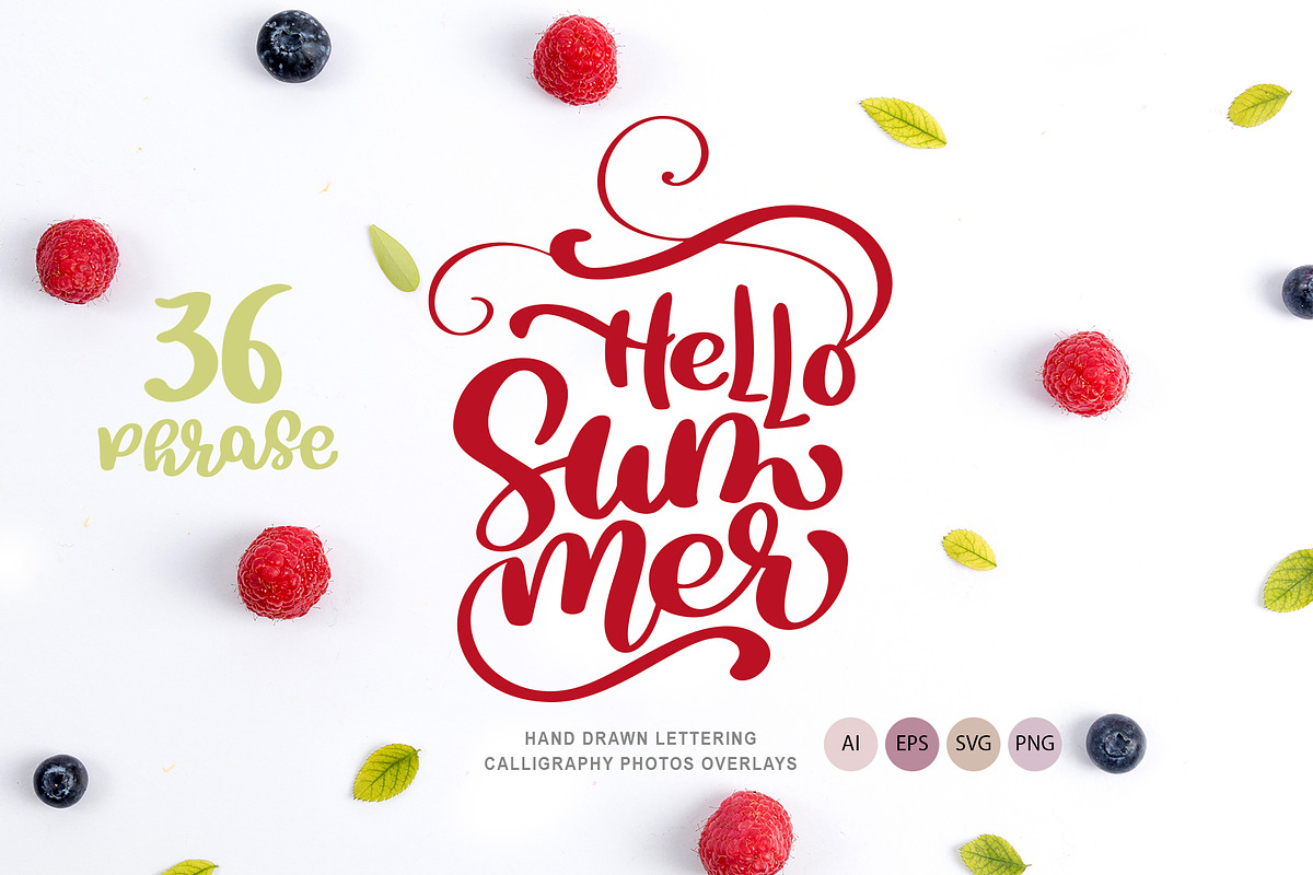 36 Calligraphic Phrases about Summer in Objects - product preview 8