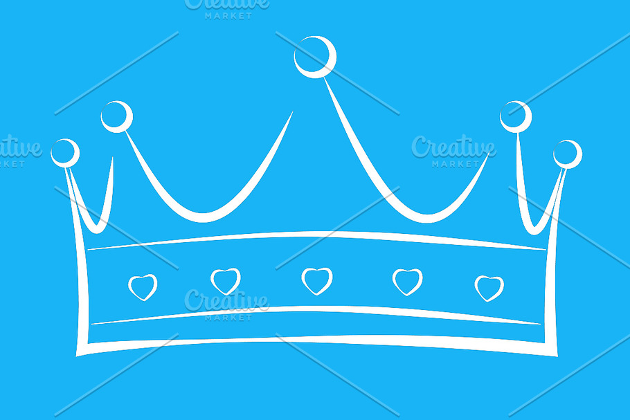 A hand drawn isolated crown  in Illustrations - product preview 8