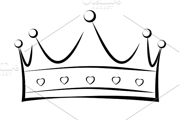 A hand drawn isolated crown  in Illustrations - product preview 1