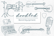 Doodled Rock Band Equipment Graphics