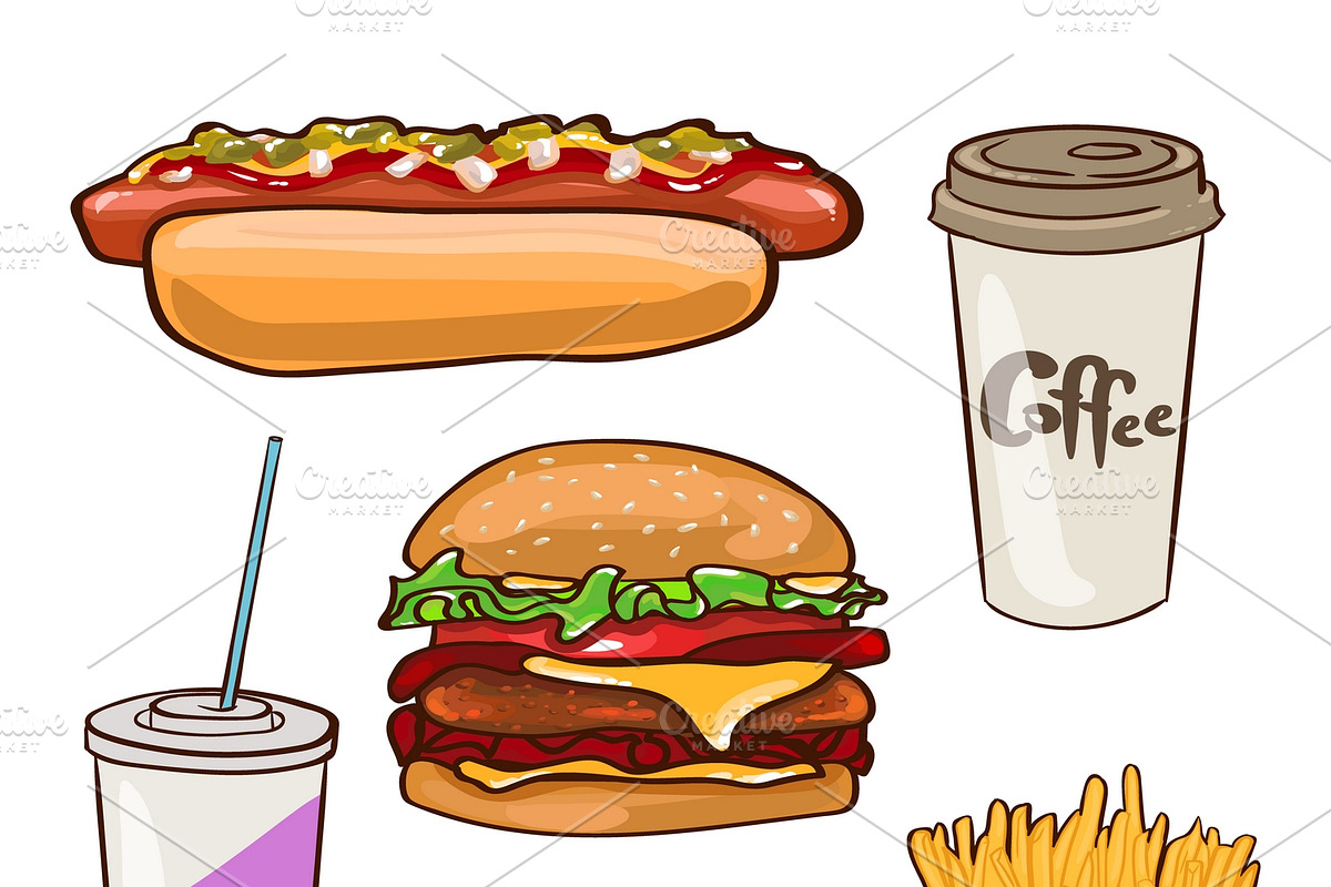 Fast Food Flat Collection in Graphics - product preview 8