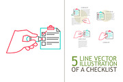 Line illustration of a  checklist