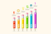 Vector pencils infografics