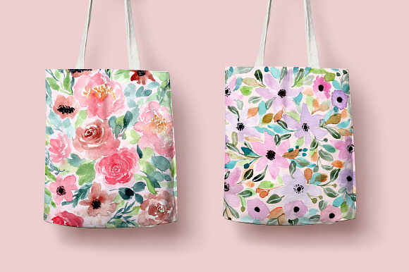 12 Floral Watercolor Backgrounds in Illustrations - product preview 3