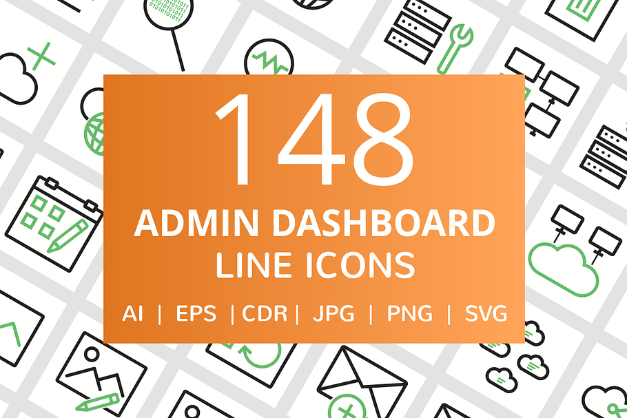 148 Admin Dashboard Line Icons