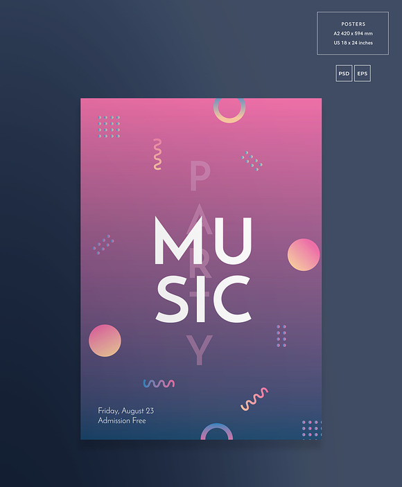 Posters | Music Party in Flyer Templates - product preview 1