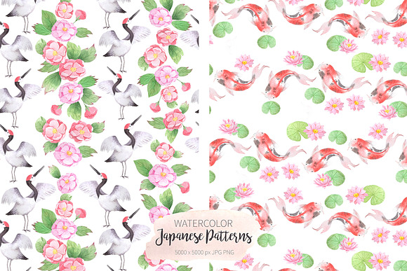 Watercolor Japanese Clipart Set in Illustrations - product preview 2