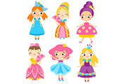 Cute cartoon princesses