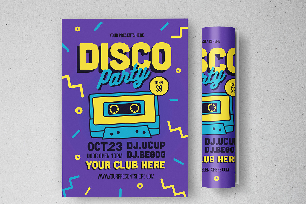 Disco Party Flyer in Flyer Templates - product preview 8