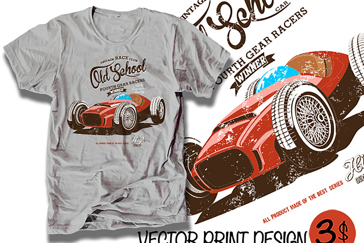 vector racing car illustration in Illustrations - product preview 8