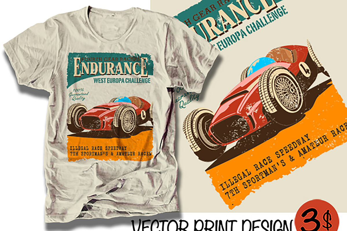 vector racing car poster in Illustrations - product preview 8