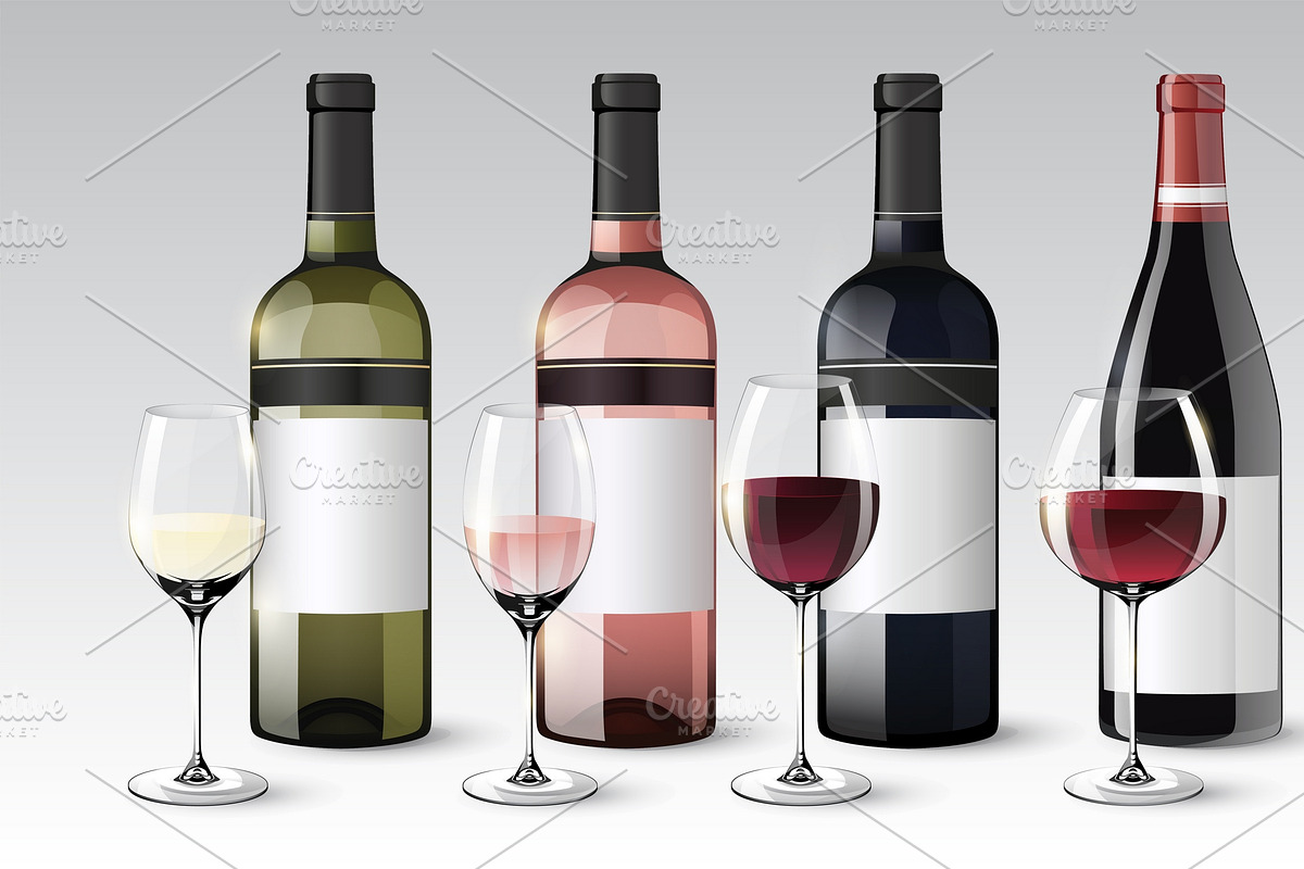 Realistic Wine Collection in Illustrations - product preview 8