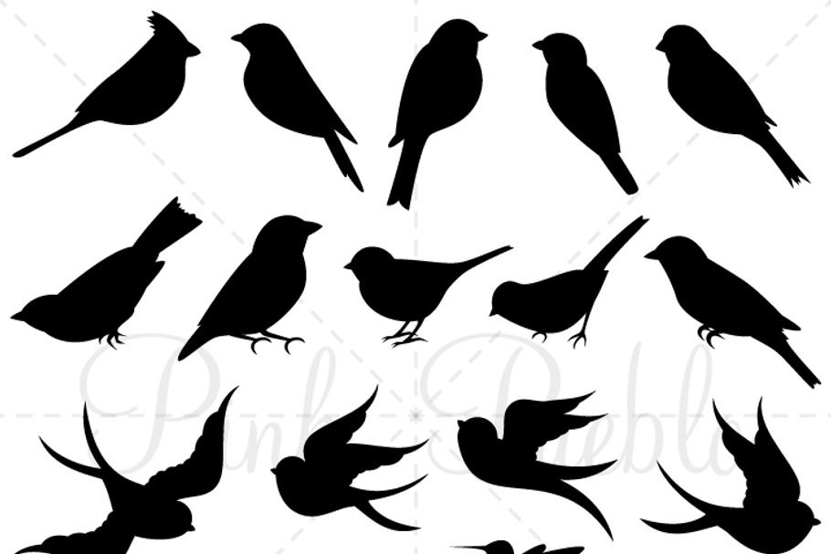 Bird Silhouettes Clipart & Vectors in Illustrations - product preview 8