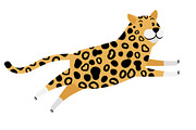 Running cartoon leopard icon