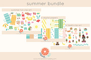summer clip art and paper bundle
