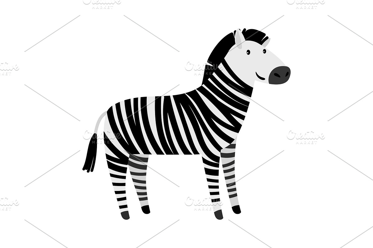 Cute zebra cartoon animal icon in Illustrations - product preview 8