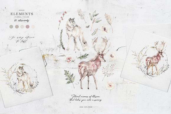 Floral Fields Alphabet&Graphics in Illustrations - product preview 23