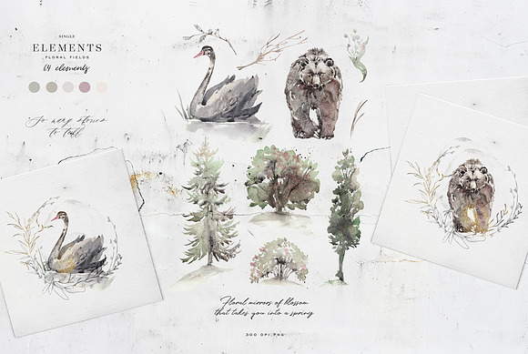 Floral Fields Alphabet&Graphics in Illustrations - product preview 30