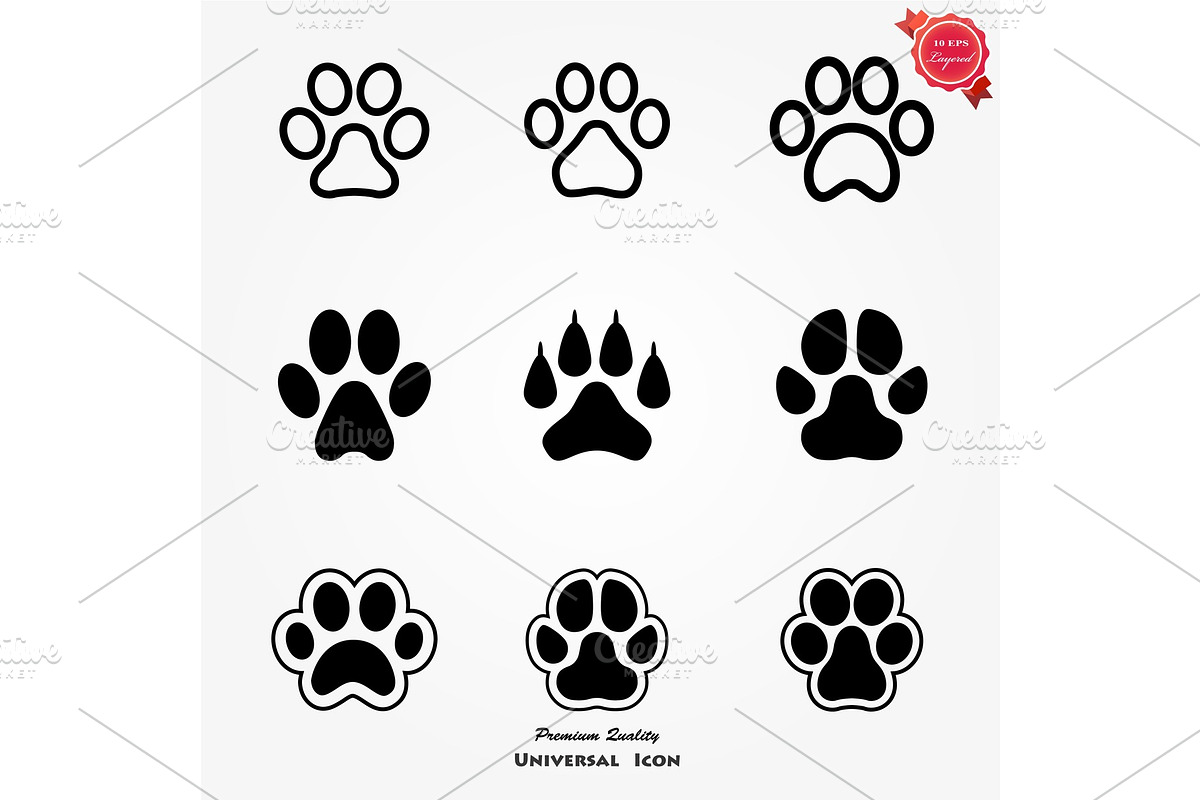 Animal paw set in Illustrations - product preview 8