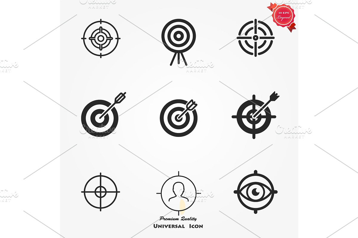Target icons. Vector illustration. in Illustrations - product preview 8