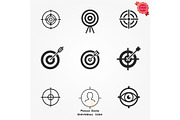 Target icons. Vector illustration.