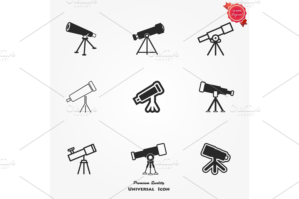 Telescope icon vector in Illustrations - product preview 8