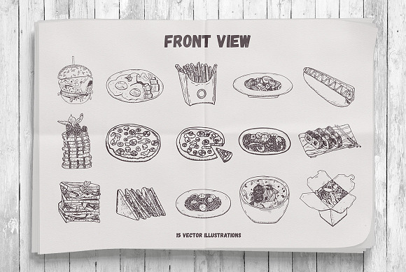 Yummy Meals Vector Set in Illustrations - product preview 2