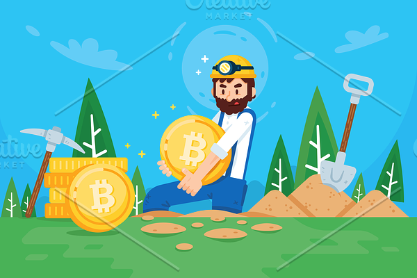 Cryptocurrency Bitcoin Miner Clipart