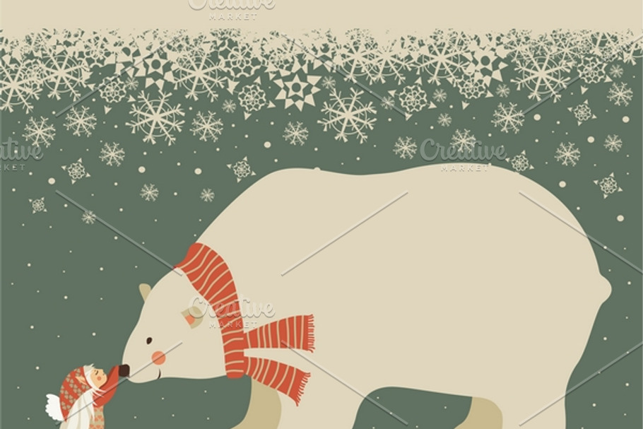 Little angel and polar bear in Illustrations - product preview 8