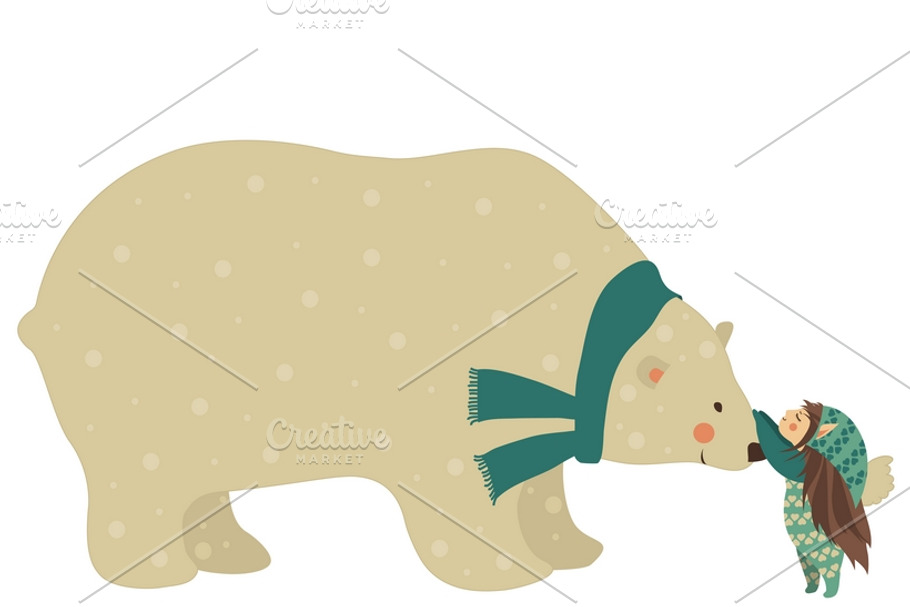 Little angel and polar bear in Illustrations - product preview 8