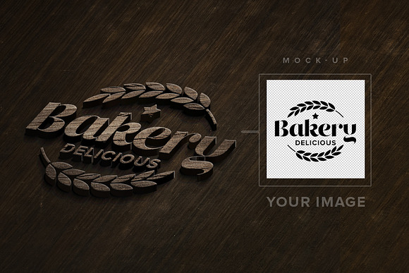 Wooden logo Mock-up in Branding Mockups - product preview 3